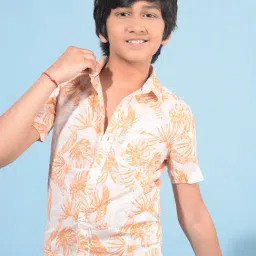 Crimsoune Club Kids Orange Printed Shirt-image-27