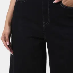 Only Black Denim Wide Leg Fit Jeans image 5