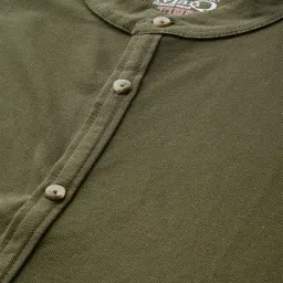 ManQ Dark Olive Slim Fit Shirt image 4