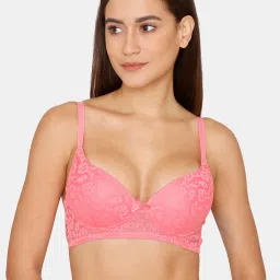 Rosaline by Zivame Pink Non Wired Padded T-Shirt Bra image 1