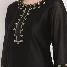 DART STUDIO Black Embroidered Straight Kurta image 5