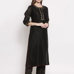 DART STUDIO Black Embroidered Straight Kurta image 4