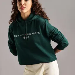 TOMMY HILFIGER Green Cotton Logo Sweatshirt image 3