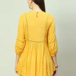Biba Yellow A Line Kurta image 2