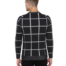 Red Tape Black Regular Fit Checks Sweater image 2