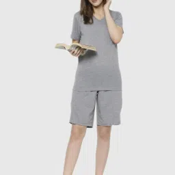 Vimal Jonney Grey Regular Fit Pajama Set image 4