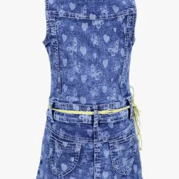Peppermint Kids Indigo Printed Dress With Braided Belt image 2