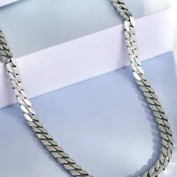 Zavya Rhodium Plated Sparkling Links Chain for Men-image-41