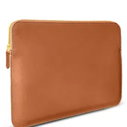 Gripp Luxury Premium Leather Laptop Sleeve Bag Case for Macbook & Laptop Upto 14 Inch - Brown image 2