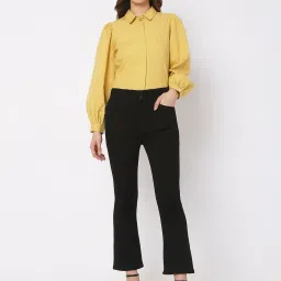 Vero Moda Black Cotton Regular Fit Jeans image 4