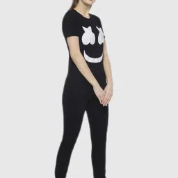 Vimal Jonney Black Graphic Print Pajama Set image 4