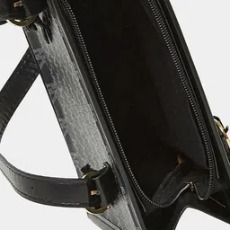 Styli Black Printed Structured Shoulder Bag image 4