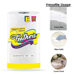 Feather's 3 Ply Extra Soft Multipurpose Premium Kitchen Towel KT-3225-175-V-4 (Pack of 4) image 5