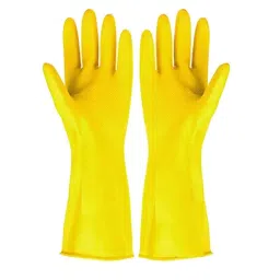 ETS Hand Pro Rubber, Latex Heavy Duty Hand Gloves, Yellow 35.56 cm (14 Inch) Size, (Pack of 5 Pair)-image-79