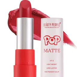 Beauty People Pop Matte Long Lasting Lipstick - 3.8 g - Crimson Red-image-58