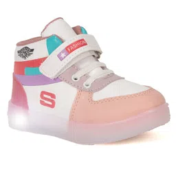 Lil Lollipop Colour Blocked LED Shoes With Velcro Closure - Pink-picture-34