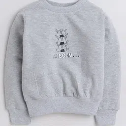 Aww Hunnie Full Sleeves Cartoon Printed Cotton Terry Autumn Winter Sweatshirt -  Grey-image-14