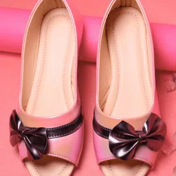 Tiny Bugs Bow Detailed Open Toe Ballerinas - Pink-picture-33