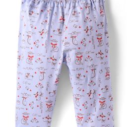 Tango Single Jersey Knit Full Length Lounge Pant with Animal Print - Blue-picture-14