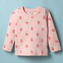 Tango Interlock Knit Full Sleeves Top with Floral Print - Pink-picture-14