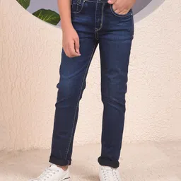 CRIMSOUNE CLUB Cotton Denim Solid Mild Washed Jeans - Blue-picture-34