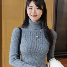 StyleCast Women Ribbed High Neck Long Sleeves Pullover Sweaters-picture-31