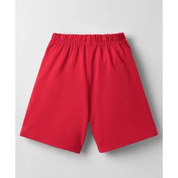 Taeko Single Jersey Knit Knee Length Shorts With Patch Detailing - Red image 2