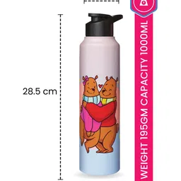 Speedex Simplex Stainless Steel 1 Litre Water Bottle For Men Woman And Kids (1000 ml, Printed) image 2