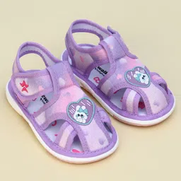 Cute Walk by Babyhug Velcro Closure Sandal With Mesh - Purple image 2