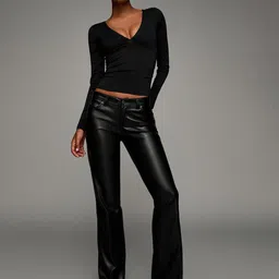 Bershka Women Mid Rise Bootcut Fit Regular Trousers-image-46