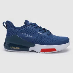 asian Colour Blocked Lace Up Running Shoes - Turquoise & Red image 4