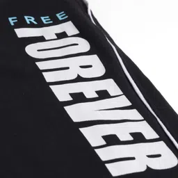 Taeko Single Jersey Knit Full Length Lounge Pant With Forever Print - Black image 3