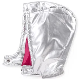 Bonfino Full Sleeve Hooded Puffer Jacket with Holographic Effect & Patch Detailing - Silver image 4