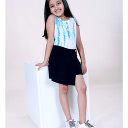 Kiddopanti Rayon Woven Sleeveless Tie Dye Top - Blue image 5