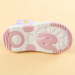Cute Walk by Babyhug Printed Sandals With Velcro Closure & Floral Applique - Purple image 5