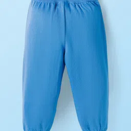 Babyhug Disney Terry Knit Full Raglan Sleeves Sweatshirt and Joggers Set with Mickey Mouse Graphics - Blue image 5