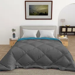 CHICERY Teal & Grey Microfiber AC Room Double Bed Comforter image 2
