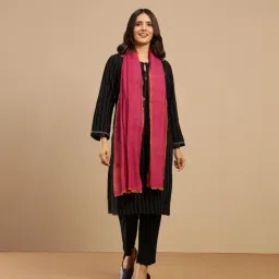 Fabindia Pink Regular Fit Woven Design Stole image 3