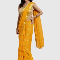 Saree Mall Yellow Woven Saree With Unstitched Blouse-picture-19