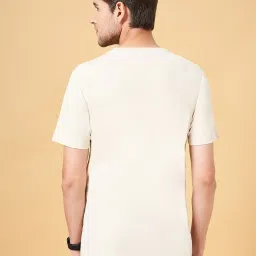 Ajile By Pantaloons Beige Cotton Slim Fit Printed T-Shirt image 2