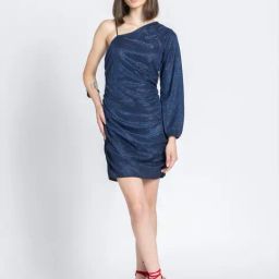 SHAYE Navy Textured Bodycon Dress-picture-45