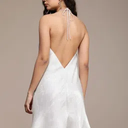 CALVIN KLEIN Grey & White Printed A-Line Dress image 2