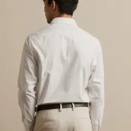 ANDAMEN White Slim Fit Cotton Shirt image 2