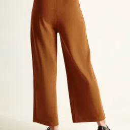 Cover Story Brown High Rise Regular Fit Trousers image 2