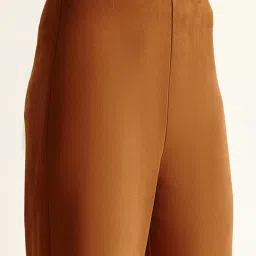 Cover Story Brown High Rise Regular Fit Trousers image 5