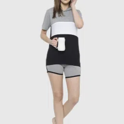 Vimal Jonney Grey Stripes Print Pajama Set image 5