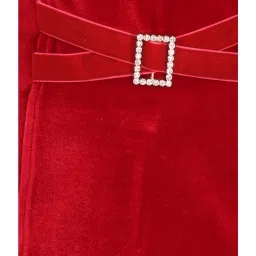 Cutecumber Kids Red Solid Dress image 5