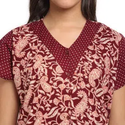 Secret Wish Maroon Printed Nighty image 5