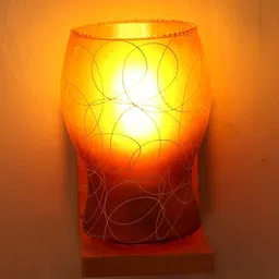 SOMIL Brown & White Printed Wood Traditional Rectangle Shaped Wall Lamp-picture-31