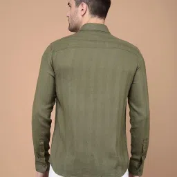 Crimsoune Club Olive Blended Slim Fit Stripes image 2